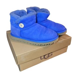 Ugg K Mini Bailey Button Dark Blue Kids